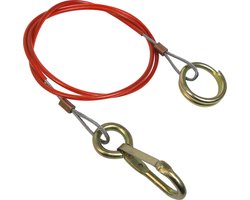 Carpoint Breekkabel 110 cm – Voor Oplooprem – Staal met PVC – 1000N – Veiligheidskabel Aanhanger – Rood