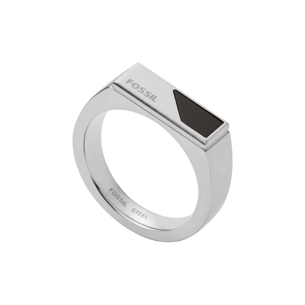 Fossil Herenring Roestvrijstaal Onyx 63 Zilver 32019229
