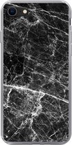 Convient pour coque iPhone SE 2022 - Imprimé marbre - Pierre - Zwart - Étui de téléphone en Siliconen