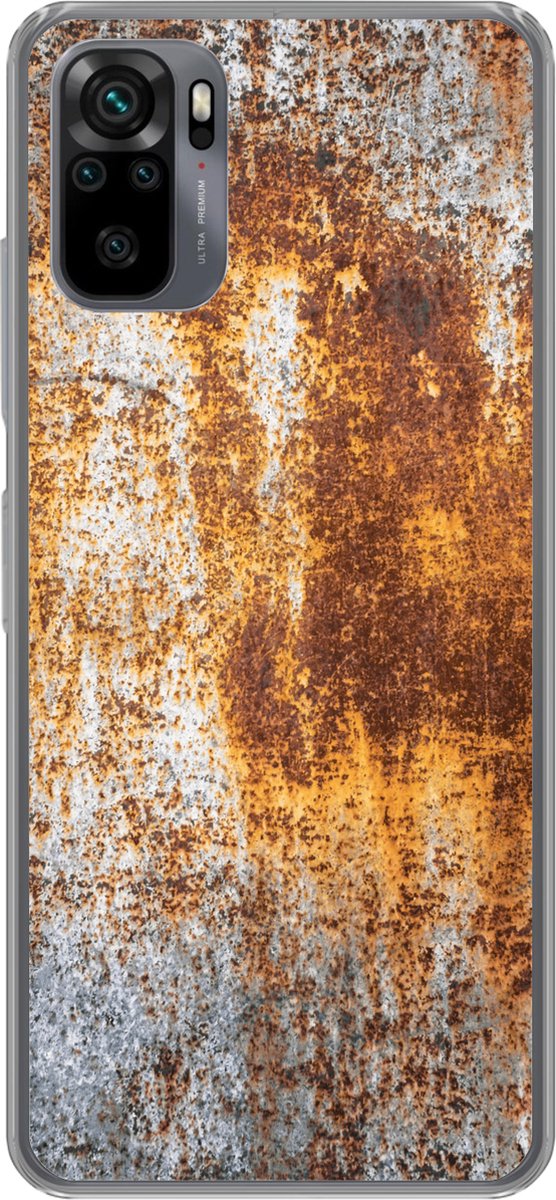 Telefoonhoesje Geschikt voor Xiaomi Geschikt voor Redmi Note 10 Pro hoesje - Roest print - Staal - Structuur - Siliconen Telefoonhoesje Telefoonhoesje