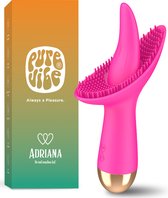 PureVibe® Adriana clitoris vibrator en stimulator - Vibrators voor Vrouwen - Fluisterstil & Discreet - Pink - Erotiek Sex Toys voor koppels - vibromasseur - fibrator - Roze