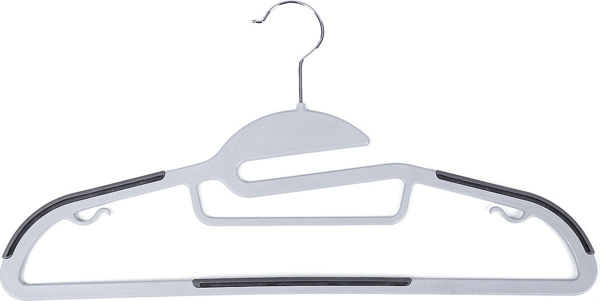 Hoppa! Kleerhangers - Kledinghangers 50 stuks. anti-slip. premium kwaliteit. duurzaam en dun. 0.5 cm dik. 41.5 cm breed. grijs