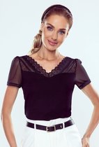 Eldar mooie kanten zwarte blouse- Elois L