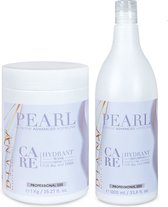 PEARL Set: 1000ml Shampoo + 1000g Haarmasker voor thuiszorg na de behandeling haar botox - zonder parabenen, sulfaten en siliconen, Verrijkt met Kokosolie en Panthenol, Voor Optimale Hydratatie en Anti-Frizz, Geschikt voor Alle Haartypes
