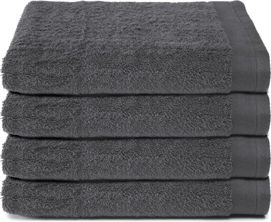 Lucca - Baddoek - 4-pack - 50x100 - Antraciet