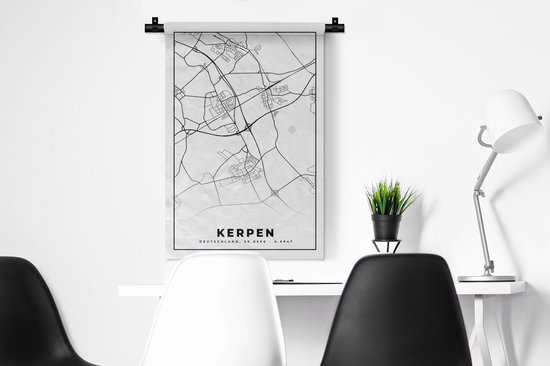 Wandkleed - Wanddoek - Kerpen - Plattegrond - Kaart - Stadskaart - 60x90 cm - Wandtapijt