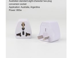 Reisstekker - Universele Muti Land adapter - Australie (2) - Reisstekker - Oplader - Stekker - Plug - Socket - Wit
