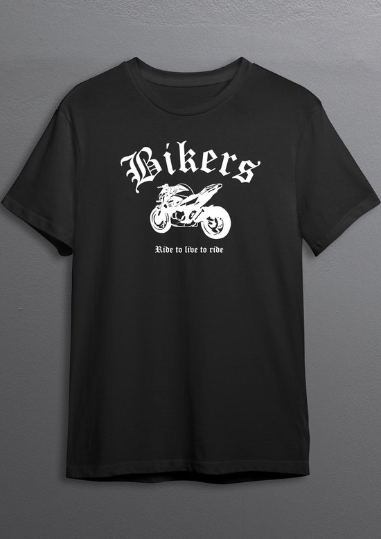 Naked Bike | Bikershirt | Zwart T-shirt | Witte opdruk | XXL