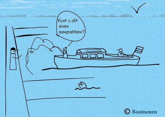 Foto: Bootoenen watersportcartoons op prentbriefkaart serie 3