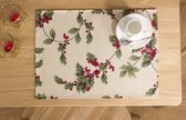 Placemat - Luxe gobelinstof - Mistletoe - Kerst - Loper 45 cm