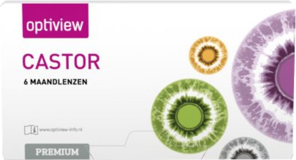 -4.75 - Optiview Castor Premium - 6 pack - Maandlenzen - Contactlenzen