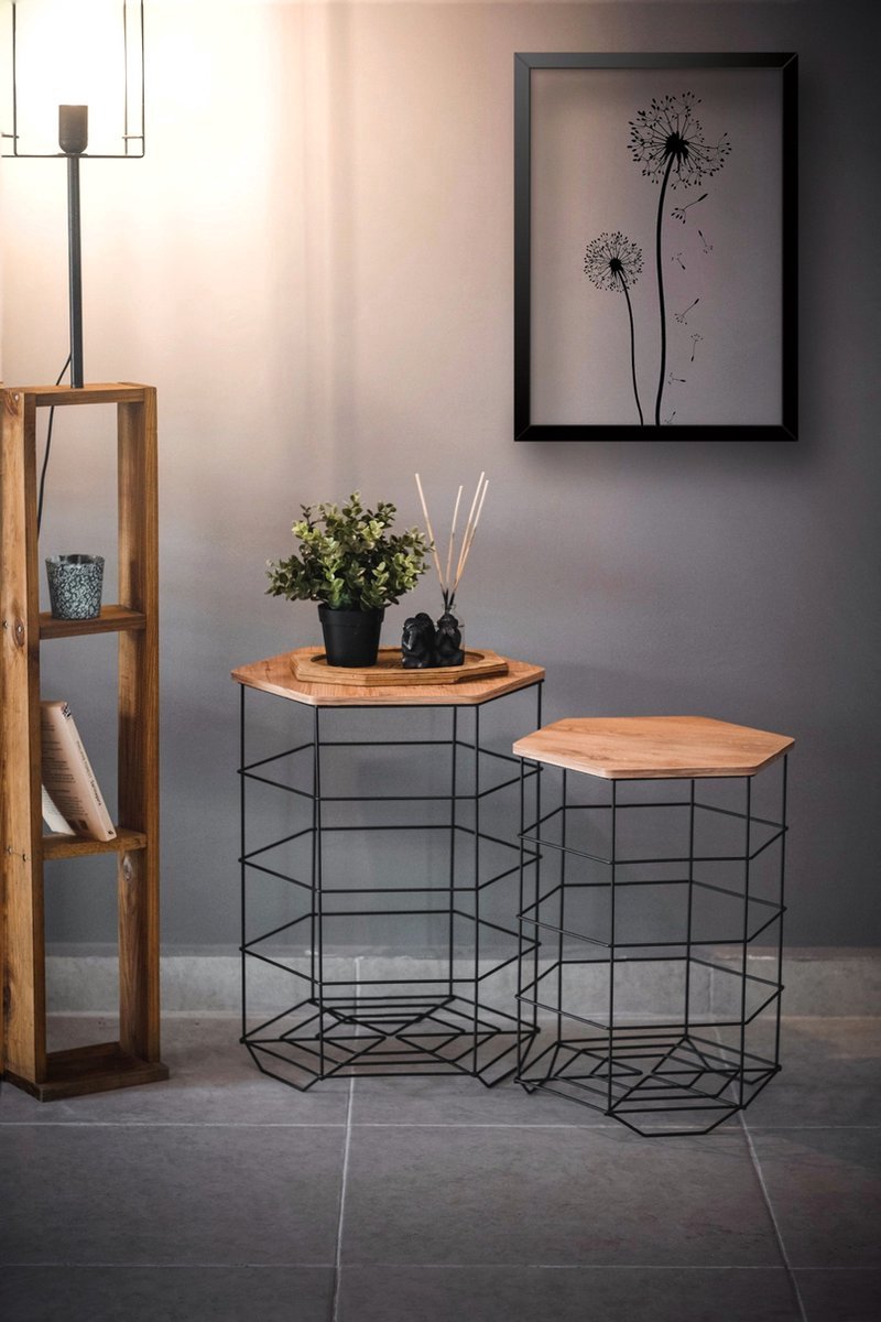 Metalen Mand Met Houten Handvatten Rechthoekige Opbergbak Mand Van Gaas Voor Opslag, Kleding, Accessoires-black|S