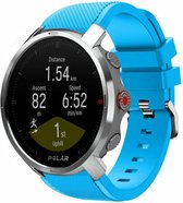 Strap-it Twill silicone horlogeband - geschikt voor Polar Vantage M / M2 / V3 / Grit X / Grit X(2) Pro - lichtblauw