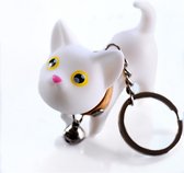 Sleutelhanger kat - Kat - Poes - Keychain – Wit