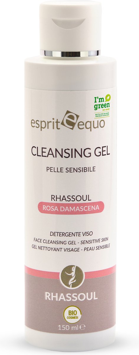 Esprit Equo Cleansing Gel - Rhassoul Rosa Damascena - zachte, complete gezichtsreiniging voor de gevoelige huid met Damast rozenwater en Rhassoul klei