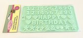Letter vorm - Mal voor happy birthday letters en cijfers - Voor chocolade - praline - krijt of zeep - Siliconen - Groen