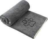 Honden handdoek - Hond - Handdoek - Regen - Sneeuw - Bad - Modder - Wassen - Douche - Absorptie -70-140 cm - Grijs
