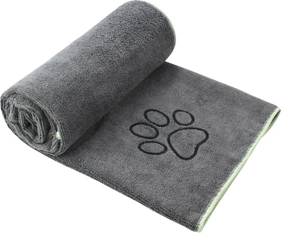 Honden handdoek - Hond - Handdoek - Regen - Sneeuw - Bad - Modder - Wassen - Douche - Absorptie -70-140 cm - Grijs