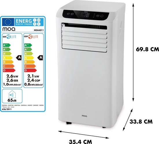 Moa mobiele airco - airconditioning met verwarmingsfunctie - 9000 btu - a011 - op=op