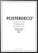 Fotolijst - Posterdeco - Premium Hout - Fotomaat 29,7x42 cm (A3) - Posterlijst - Fotolijstje - Zwart