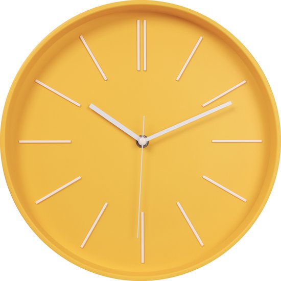 Horloge Murale - Design Minimaliste - Horloge Silencieuse - Diamètre 30cm - TM5050 - Jaune