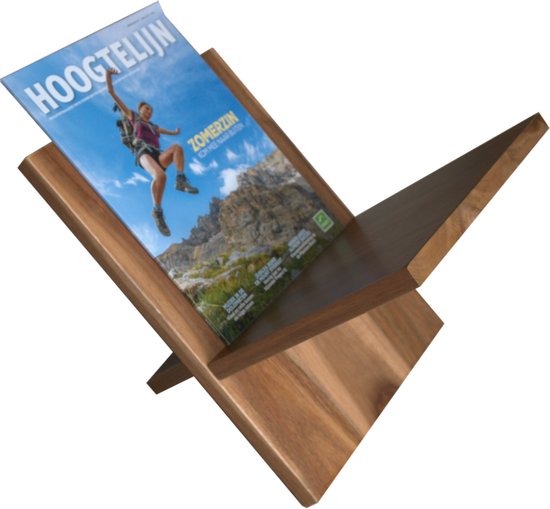 Magazine Holder Wood - NZRD35® - Magazine Holder Modern - Newspaper Holder - Magazine Holder - Brown - Acacia Wood - Slider