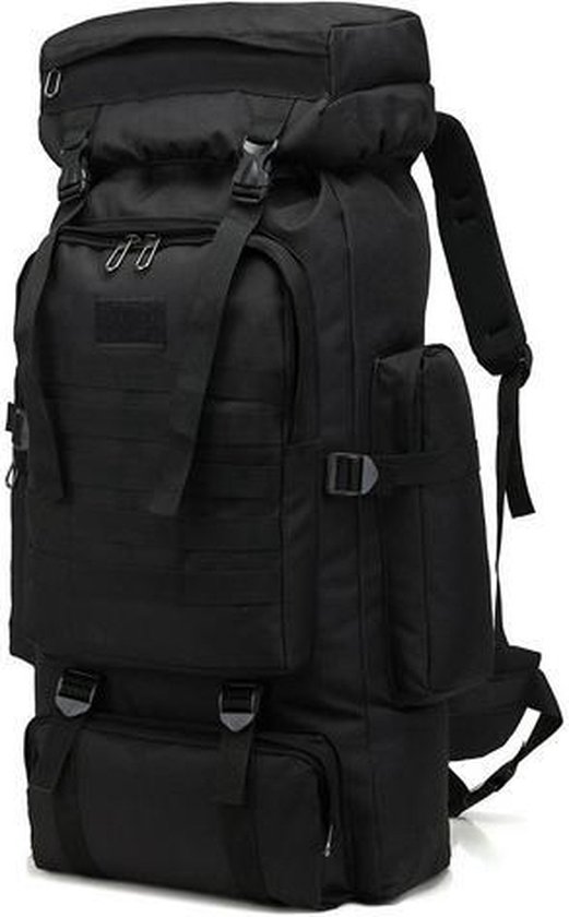 Polaza® Backpack - Rugzak - Rugtas - Groot Formaat - Reis Rugzak - Voor onderweg - Luxe Rugzak - Tas - 80L - Zwart