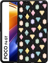 Xiaomi Poco F4 GT Hoesje Zwart Diamonds - Designed by Cazy