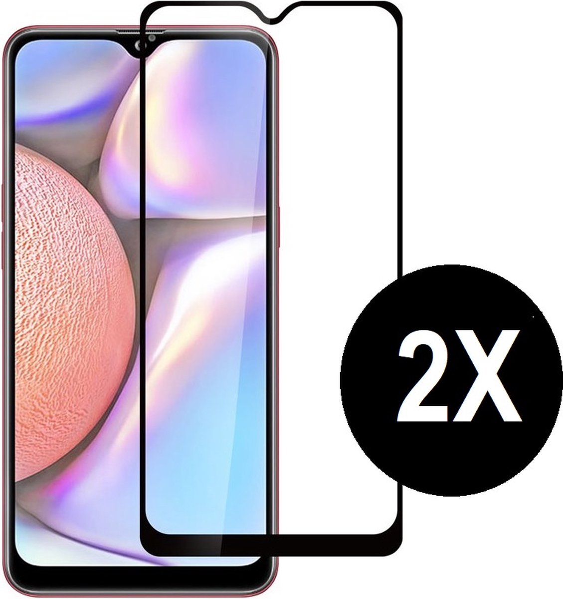 Screenprotector geschikt voor Samsung Galaxy A10s - Beschermglas - Screen protector geschikt voor A10s - glasplaatje - full cover - 2 stuks