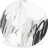 WallCircle - Wandcirkel ⌀ 60 - Kunst - Abstract - Grijs - Ronde schilderijen woonkamer - Wandbord rond - Muurdecoratie cirkel - Kamer decoratie binnen - Wanddecoratie muurcirkel - Woonaccessoires