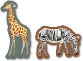 HOP - Etiquette - Duo - Jungle - Girafe - Zebra - 10 étiquettes - Etiquette cadeau - Décoration cadeau