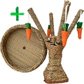 Konijnen Speelboom voor uren Speelplezier - Konijnenspeelgoed - Cavia speelgoed - Hamsterspeelgoed - Knaagdierenspeelgoed - 100% Natuurlijk Speelgoed