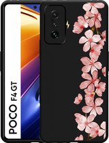 Xiaomi Poco F4 GT Hoesje Zwart Flower Branch - Designed by Cazy