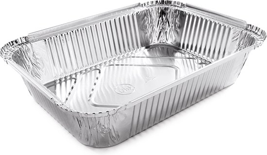 BULK Aluminium rechthoekige voedsel container met deksel, 2000 ml - BULK 1000 PCS