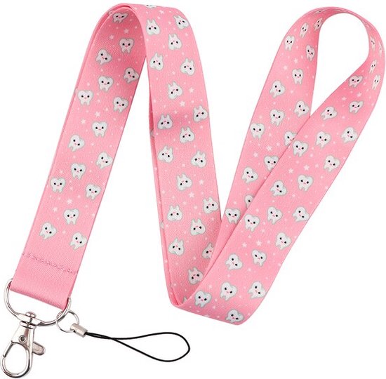 Tandarts Roze - Lanyard 48 cm - Sleutelkoord - Verpleegster Accessoires - Zorg - Keycord Medisch
