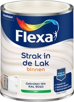 Flexa Strak in de Lak - Watergedragen - Mat - Gebroken Wit / Ral 9010 - 750 ml