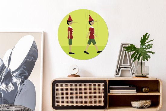 Une illustration de la plaque plastique Pinocchio Wall Circle ⌀ 60 cm - impression photo sur cercle mural / cercle vivant (décoration murale)
