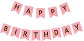 Verjaardag slinger roze- Happy Birthday slingers - meisje vrouw