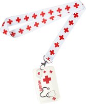 Kruis - Pack Sleutelkoord met Badgehouder - Lanyard 48 cm - Verpleegster Accessoires - Zorg - Keycord Medisch - Pashouder - Keycord