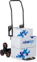 Bol.com steekwagen traploper - inklapbaar - 50/150 kg - 6-wielig - rubberen banden - verstelbaar - zwart aanbieding