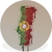 WallCircle - Wandcirkel ⌀ 120 - Illustratie van Portugal in de kleuren van de vlag - Ronde schilderijen woonkamer - Wandbord rond - Muurdecoratie cirkel - Kamer decoratie binnen - Wanddecoratie muurcirkel - Woonaccessoires XXL