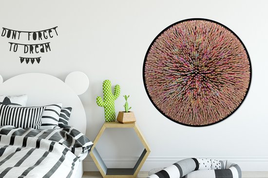 Crayons de coloriage Illustration d'ordinateur Cercle mural Plaque en plastique ⌀ 120 cm - impression photo sur cercle mural / cercle vivant (décoration murale)