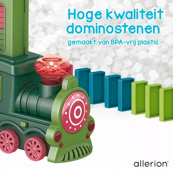 Thumbnail van een extra afbeelding van het spel Allerion Domino Set Trein – Domino Stenen Spel voor Kinderen – 120 Dominostenen en 11 Attributen – STEM Speelgoed