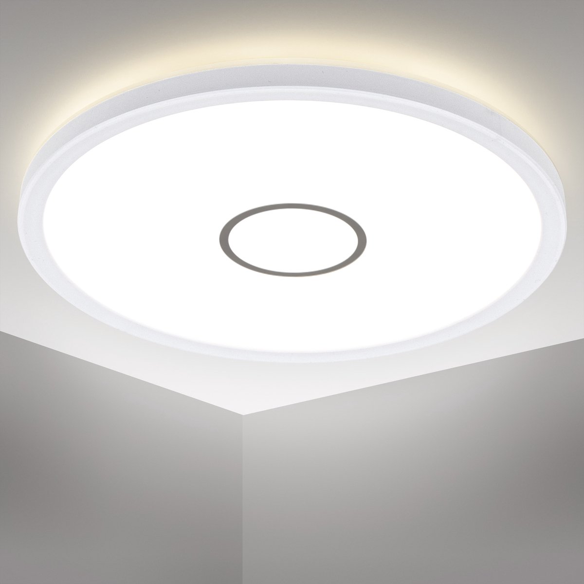 kreupel Alabama Grit B.K.Licht LED plafondlamp - neutraal wit licht - ultravlak 28mm Ø29cm |  bol.com