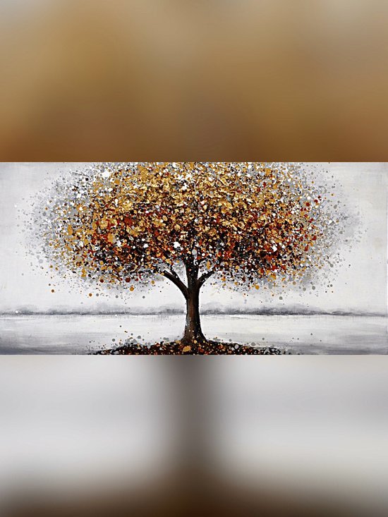Toile peinture arbre doré 60 cm x 120 cm - peinture - toile - décoration murale - mur - déco - art - décoration murale - cadre - peinture murale - déco - intérieur - maison - maison - cadeau - cadeau - anniversaire - nouvel an - noël