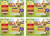 4x Bonzo (Friskies) Adulte Multipack En Gelée - Bœuf, Kip et Agneau - Nourriture pour chien - 1,2 kg