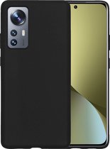 Hoesje Geschikt voor Xiaomi 12 Hoesje Siliconen Case - Hoes Geschikt voor Xiaomi 12 Hoes Siliconen - Zwart