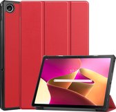 Hoes Geschikt voor Lenovo Tab M10 Plus 3rd Gen Hoes Luxe Hoesje Book Case - Hoesje Geschikt voor Lenovo Tab M10 Plus (3e Gen) Hoes Cover - Rood