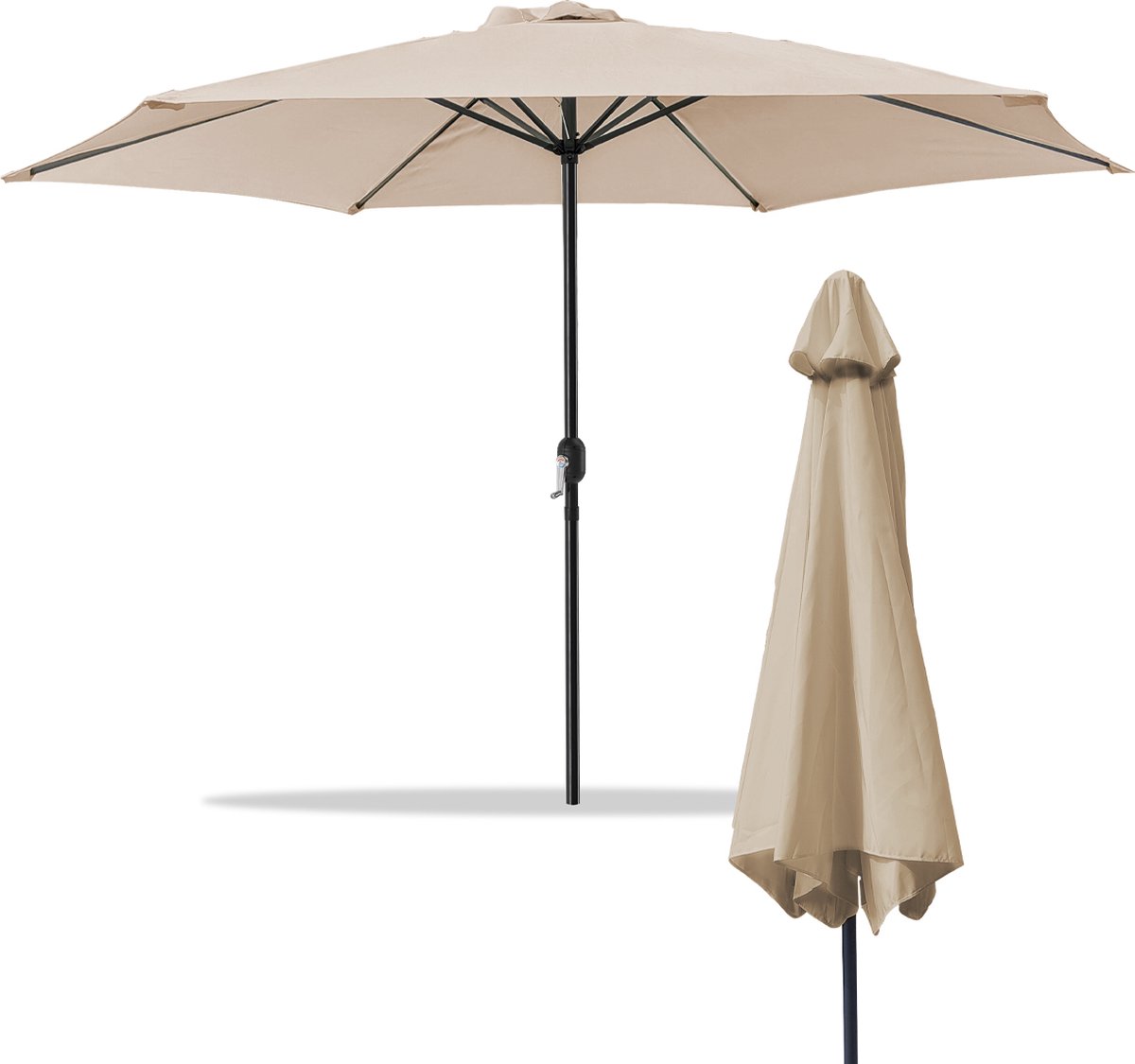 Sombrilla Parasol - Waterdicht - UV-bescherming - 300x300x244 cm - Tuin, strand, balkon etc. - Beige