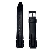 Horlogeband - 16mm - Zwart - silicone band - Roestvrijstalen gesp